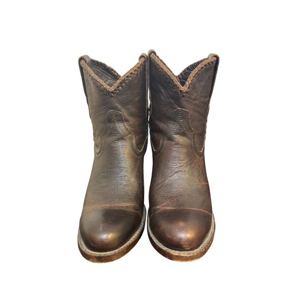 Lane Brown Leather Ankle Boots Size 6 - Picture 3 of 9